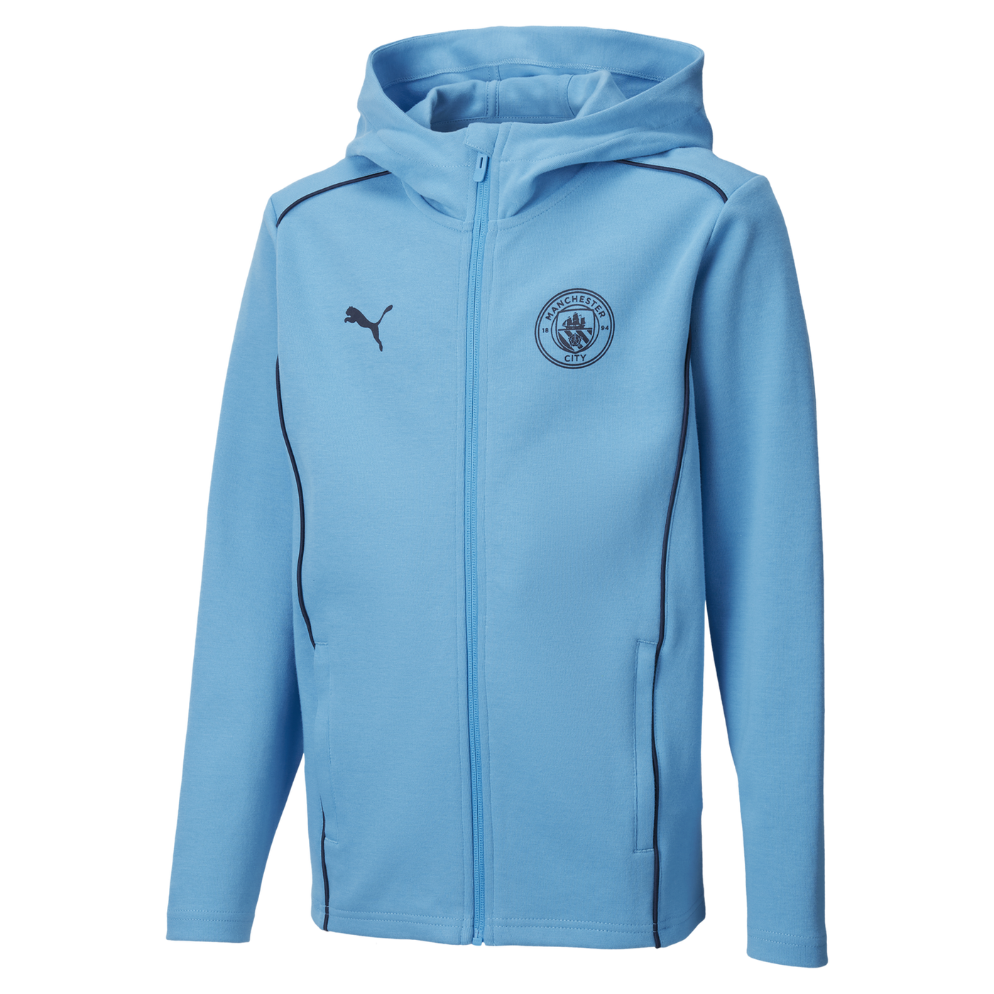 PUMA MANCHESTER CITY MCFC CASUALS ZIP UP HOODIE JUNIOR 77757031